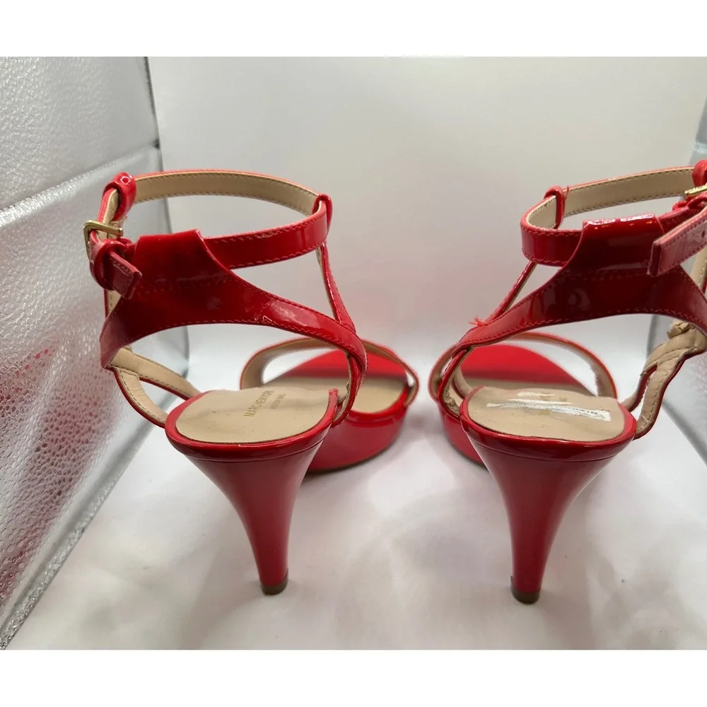 Marc New York Red Patent Leather‎ Ankle Strap Stiletto Heels Women Size 9.5